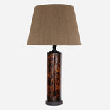 Leopard Glass Lamp with Natural Loom Shade