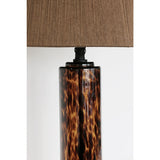 Leopard Glass Lamp with Natural Loom Shade