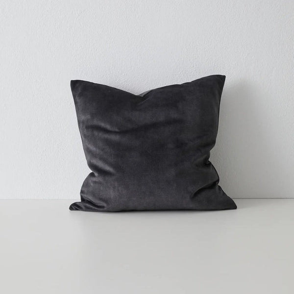 Lovely Asphalt Velvet Cushion