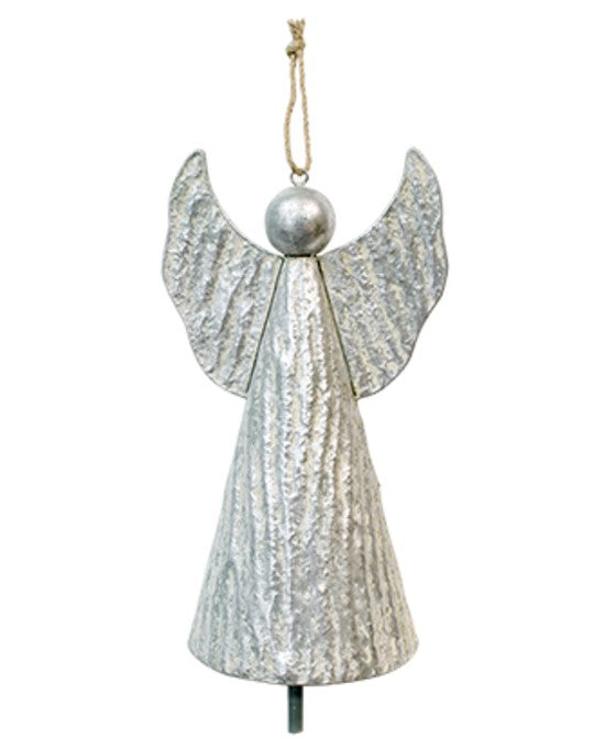 Silver Hanging Angel Bell - Large