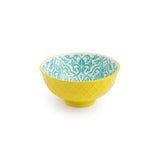 Nibble Bowl Yellow Green Geometric