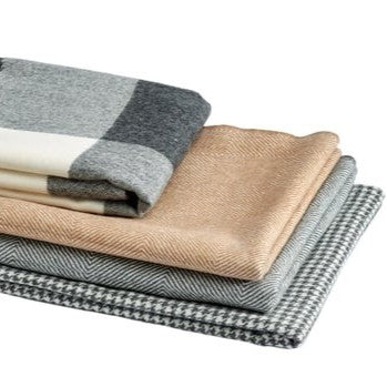 Christian Fischbacher Carre Throw - Charcoal/White