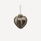 Ornate Glass Heart Silver