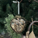 Ornate Glass Heart Silver