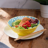 Ramen Bowl Yellow Blue Geometric