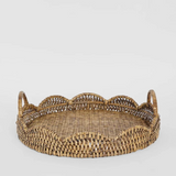 Rattan Scallop Tray Brown