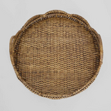 Rattan Scallop Tray Brown