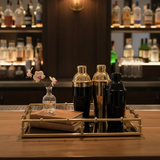 Rectangle Gold Bamboo Tray