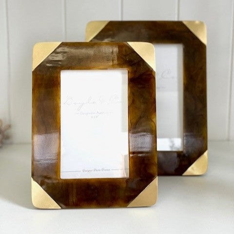 Resin Tortoiseshell & Gold Frame 4x6"