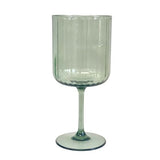 Ribbed Green Acrylic Wine Glass