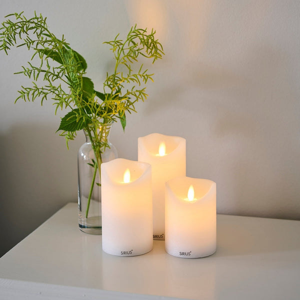 Sara S/3 Candles D75 White Rechargeable