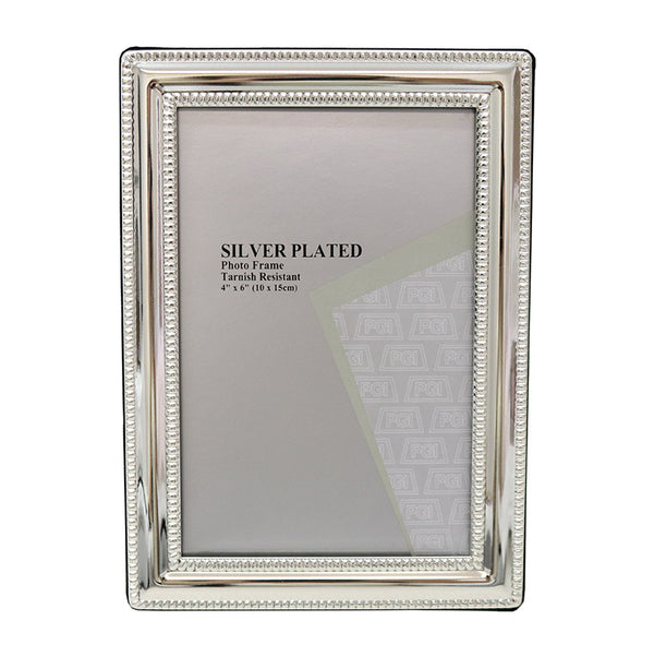 Silver Plated Beaded Frame 4x6