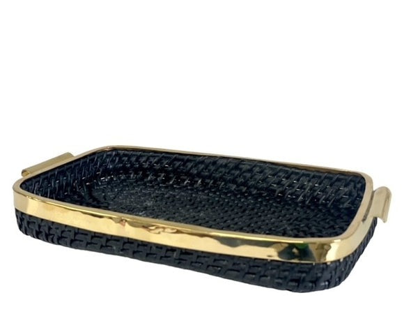 St Barts Black & Gold Tray - Small