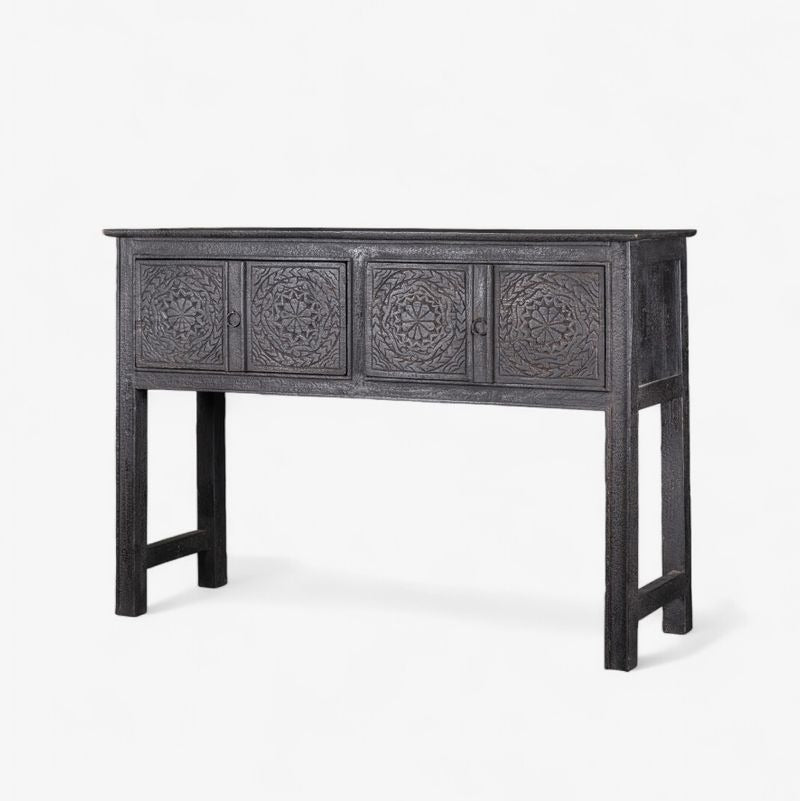 Theron Carved Wooden Console