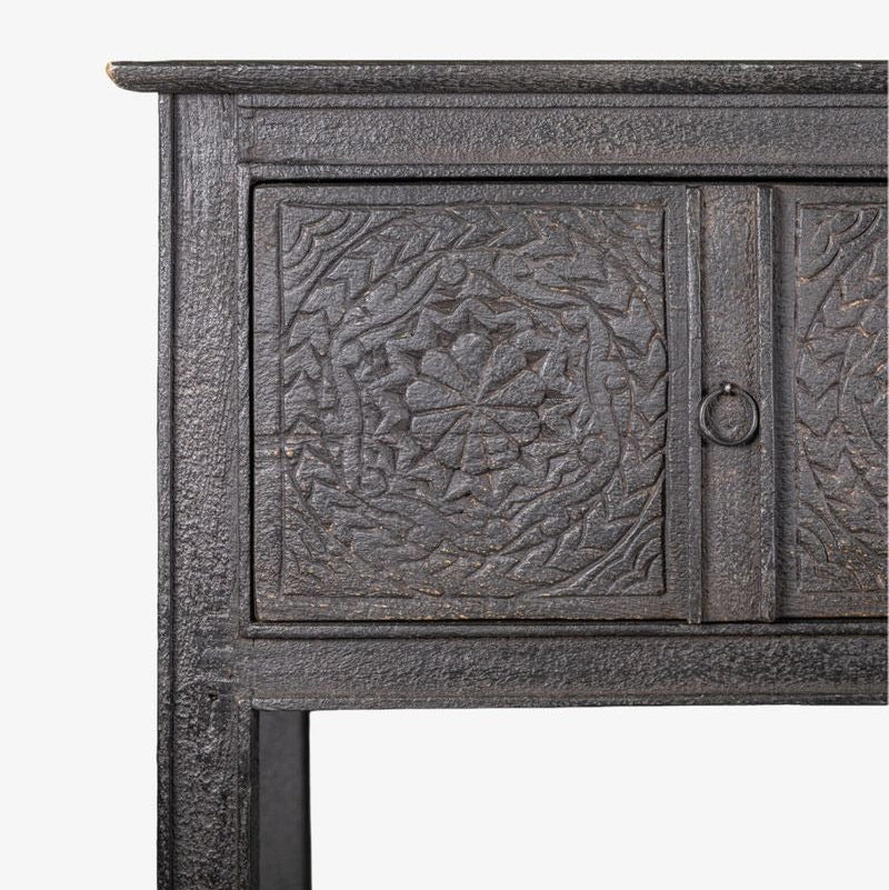 Theron Carved Wooden Console