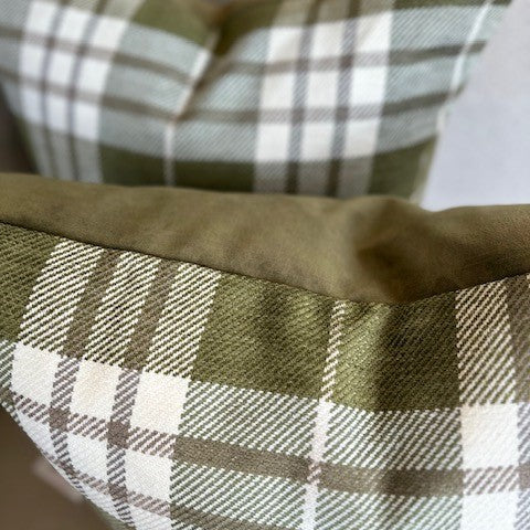 Tudor Green Check Cushion 55x55