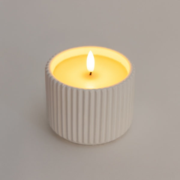 Cement 9cm LED Candle - White