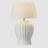Drawbridge Ceramic Lamp with Linen Drum