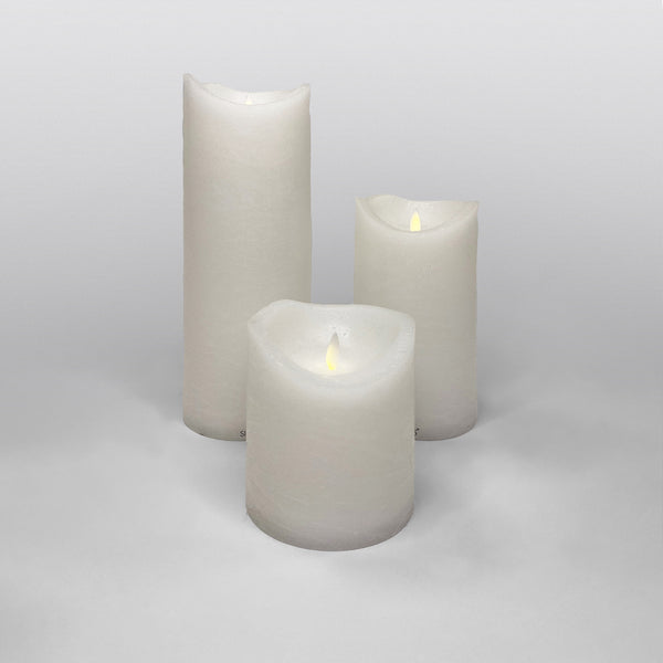 Sirius White H12.5cm LED Wax Candle