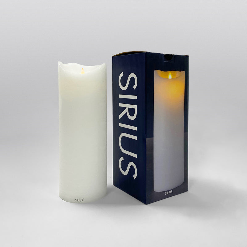Sirius White H30cm LED Wax Candle