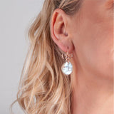 #0806 Bow Coin Pearl Earrings