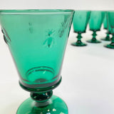 Bee Wine Glass - Dark Green - set 6