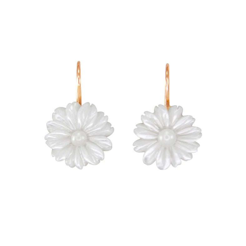 #0861 Mother of Pearl Flower Earrings