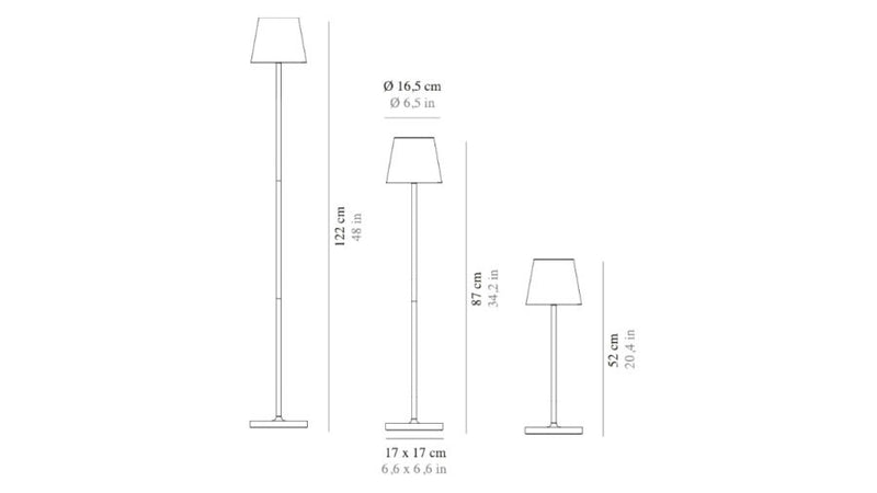 Poldina Rechargeable Floor Lamp - Grey