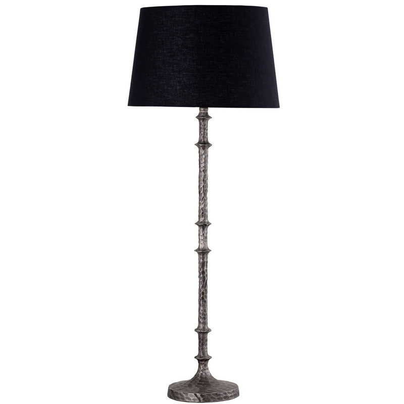 Ridged Table Lamp with Black Shade