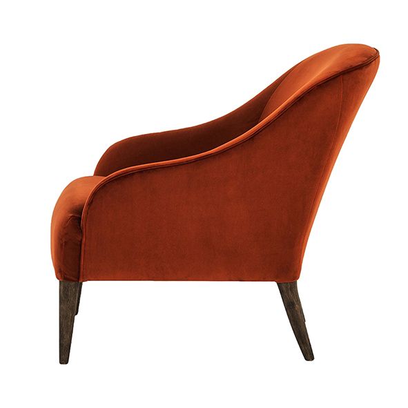 Rust Velvet Armchair